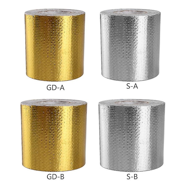 Högtemperaturbandagetejp Värmereflekterande självhäftande värmeskyddstejp 5m*5cm-Silver