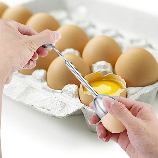 Äggverktyg Äggöppnare, äggskärare i rostfritt stål Äggtoppare Äggknäckare för mjuka hårdkokta ägg Creative