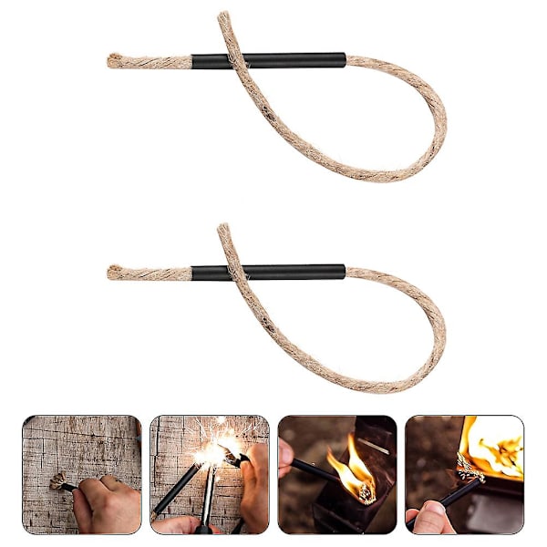 4 set Survival Wick tändare vaxinfunderad flätad sladd Eldstartrep Eldändare 30X0.8X0.8cm
