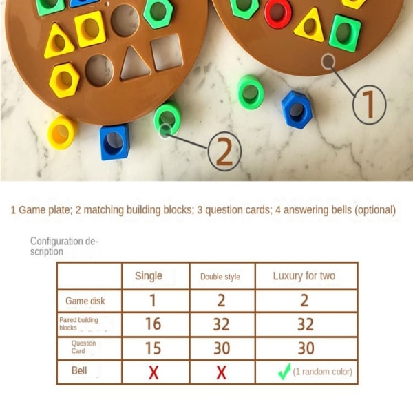 Formmatchande pussel Spel Färgsensorisk pedagogisk leksak 1