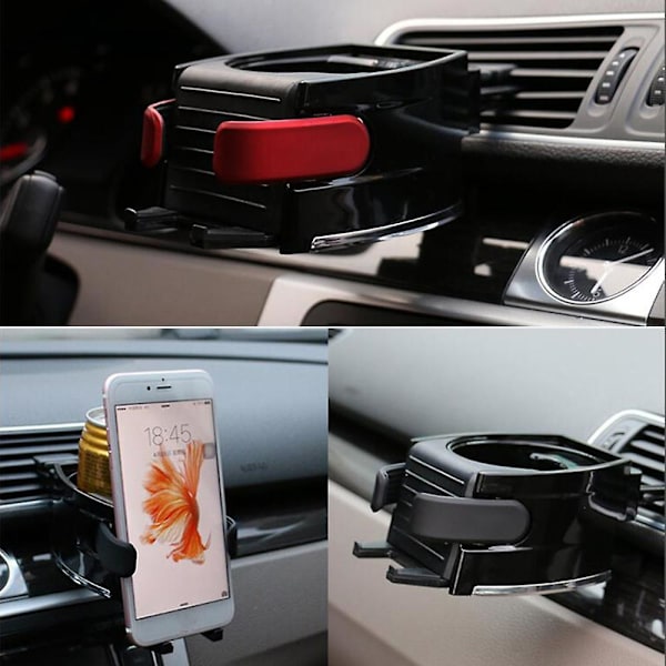 Monitoiminen 2 in 1 -automukin pidike Poistoilmaventtiili Vesi juomapullon telineteline Navigointi GPS-telinekiinnitys auton sisustukseen - juomatelineet only cup holder