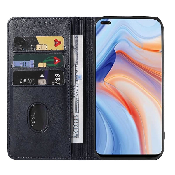 For Oppo Reno4 5g Skinnveske med magnetisk lukking