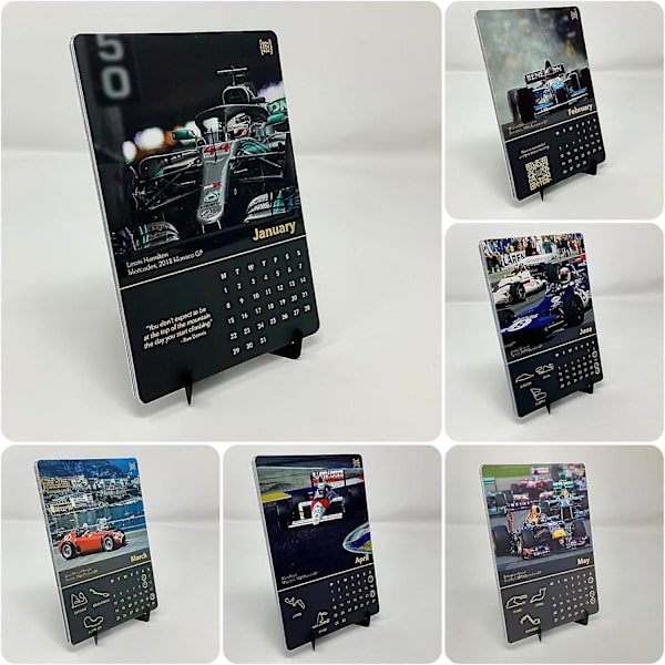 2024-kalender, 2024 Formel 1-kalender for F1-fans, Formulas Ones Racing-kalender, 12-måneders bærbare skrivebordskalender-julegaver 2PCS