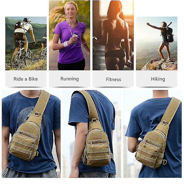 Militär taktisk axelväska Män Vandring Ryggsäck Nylon Utomhus Jakt Camping Fiske Molle Army Trekking Bröst Sling Bag Army green