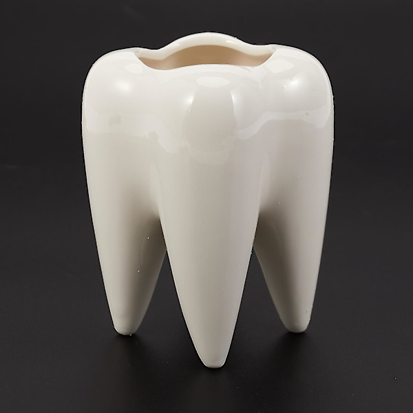 Tandform Hvid Keramisk urtepotte Moderne Design Plantetænder Model Mini Desktop Pot Creative Gi