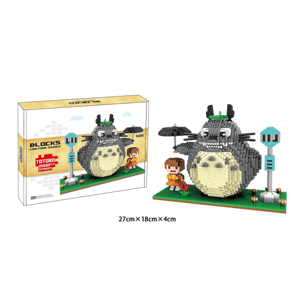 Totoro børnepuslespil små partikel byggeklods legetøj Antal 2000+