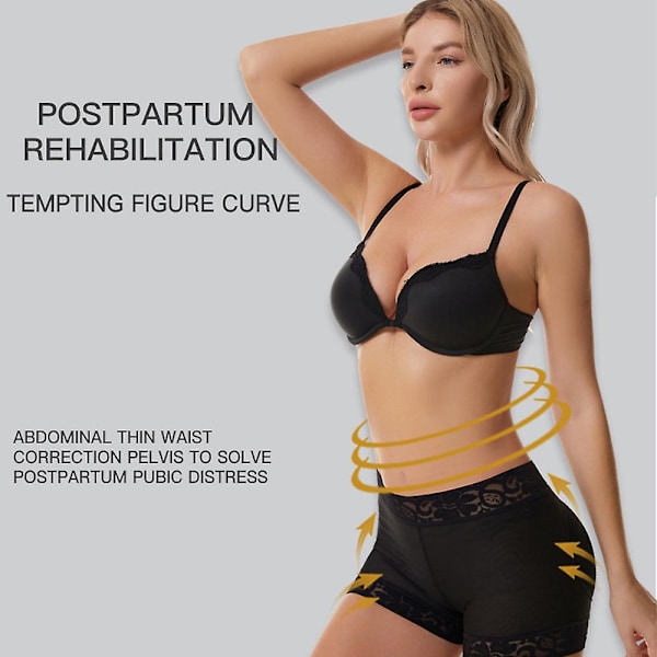 Dam Invisible Butt Enhancer Lifter Höft- och rumpa vadderade Shapewear Höftkuddar Vadderade underkläder Black L