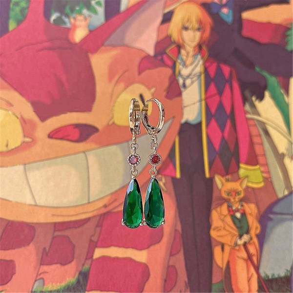 Anime Howl's Moving Castle Howl Artificial Gem Ear Clips Øreringe til kvinder Gave