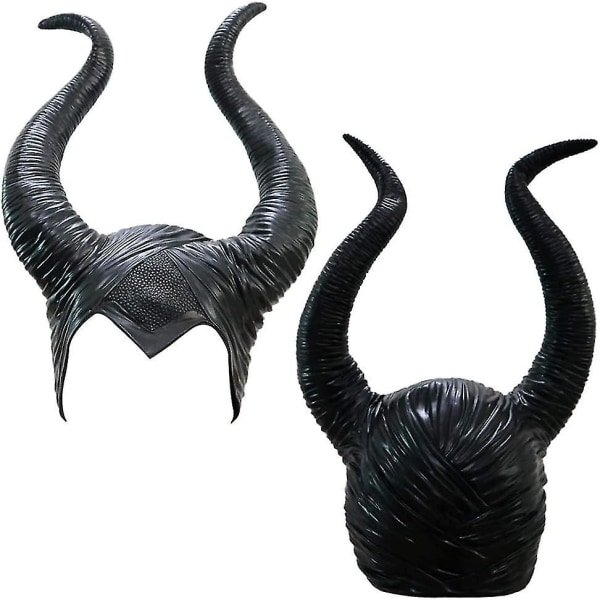 Halloween Maleficent Horns Pannebånd Cosplay Black, Evil Maleficent Headpiece Ornament, for kvinne/mann