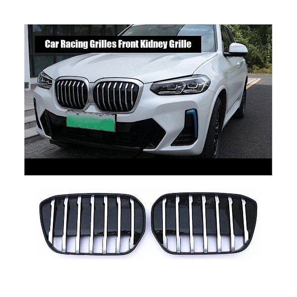 2 stk bilgitter foran nyregitter for Ix3 2022 bilstøtfangerhette Mesh Radiatordeksel Grid Body Kit