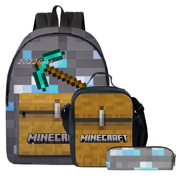 Minecraft Spel Ryggsäck Printe Pojkar Flickor Skolväskor Kapacitet Skol Elever Barn Anime Tecknad Vattentät Mochilas Ivory