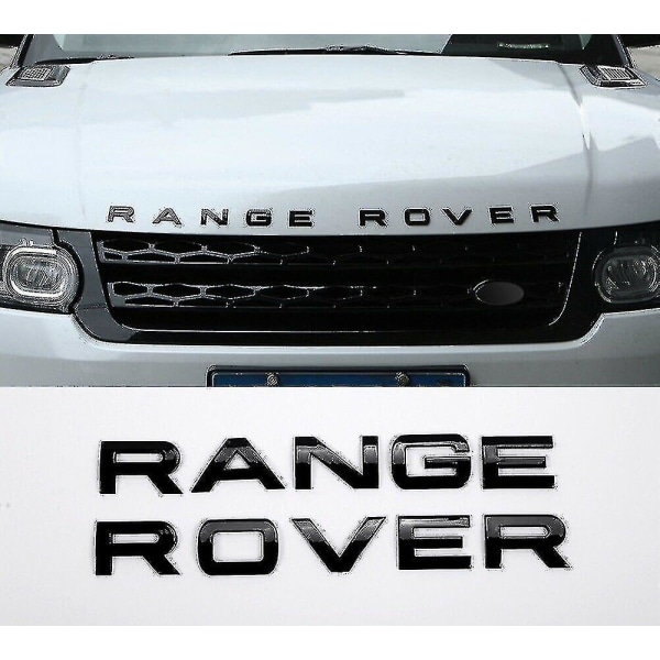 Range Rover Gloss Black Lettering Badge Emblem foran eller bagtil til Vogue Sport Evoque