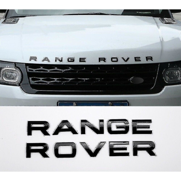 Range Rover Gloss Black Lettering Badge Emblem foran eller bak for Vogue Sport Evoque