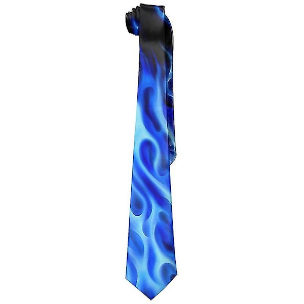 Bröllopstillbehör Slipsar | Blå Lågor Slips | 3D-tryckt Slips | Blå Slips | Blått Bröllop - Slipsar