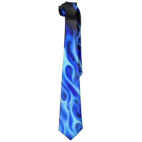 Bryllupstilbehør Slips | Blå Flammer Slips | 3D Print Slips | Blå Slips | Blåt Bryllup - Slips