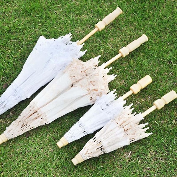 Brude Blonde Paraply Kvinder Parasol Fest Fotografi Rekvisitter Bryllupsdekoration Beige S