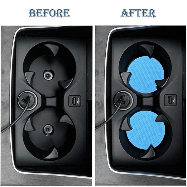 Ljus färg Mode Böjbar Anti-halk Universal Bil Cup Pad Tjock Bil Cup Glasunderlägg Värmebeständig för dagligen - Dryckeshållare Light Blue