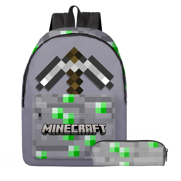 Minecraft Spel Ryggsäck Printe Pojkar Flickor Skolväskor Kapacitet Skol Elever Barn Anime Tecknad Vattentät Mochilas Blue