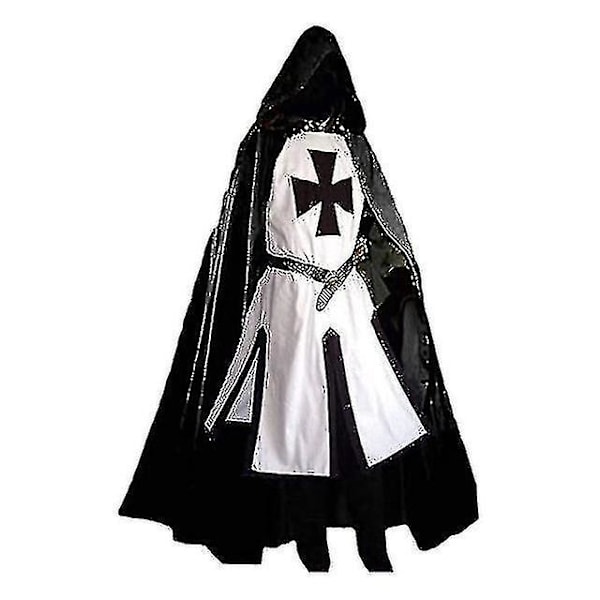 Herre middelalderlige Crusader Knights Templar kostume White M