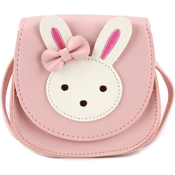 Little Rabbit Ear Bow Crossbody-veske, PU-skulderveske for barn, jenter, småbarn