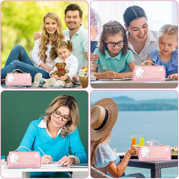 Suuri tilavuus Lyijykynäpussi Useita multi Toimistotarvikkeet Stress Release Penaali Case Tytöt Pojat Teinit Säilytys Lahjat Pinkki Pink