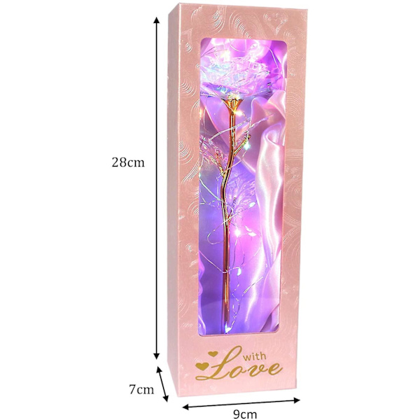 Farverig Galaxy Rose Kvinders Gave Fødselsdagsgaver Til hende Guld Rose Gaver Til Kvinder,24k gyldne folieroser med LED Dekor Gaver til hende, mors dag fødsel