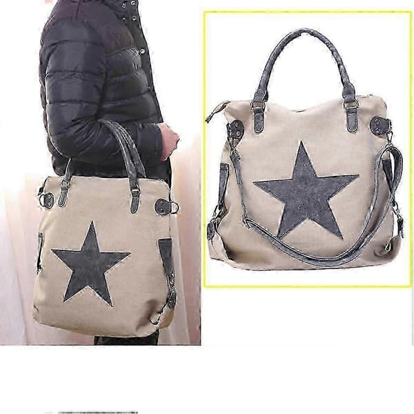 Stilig Messenger Bag for kvinner, beige matt, uformell, lett, stor kapasitet, 1 sett