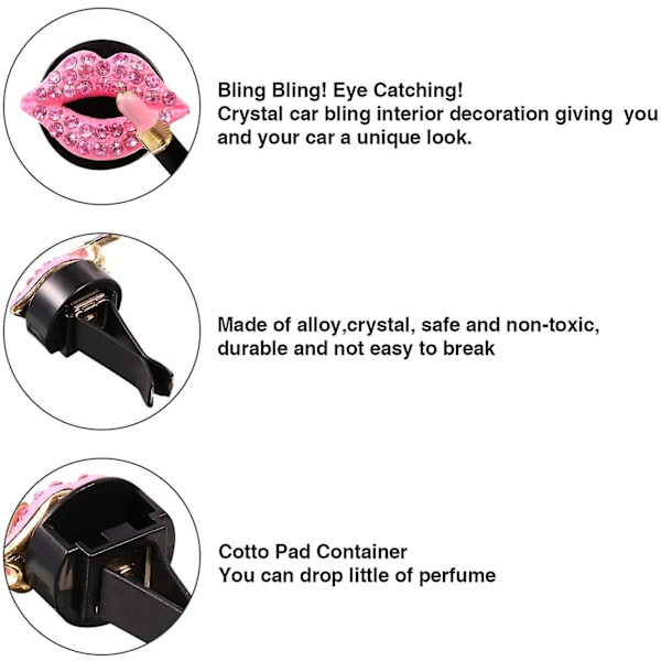 Auton ilmanpoistoaukko Aromaterapia Clip Hajusteklipsi Diamond Red Lips Klipsit Hajuvesi Ilmanraikastin Clip Auto Sisustustarvikkeet| | Red