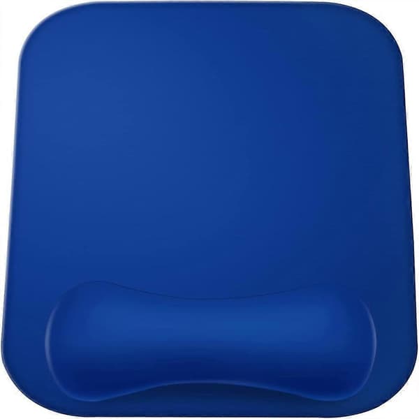 Stor glat superfiber gel memory foam ergonomisk musemåtte håndledsstøtte - Blå musemåtte til bærbar computer, gaming, kontor