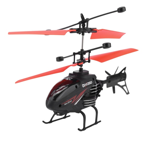 Mini RC Infrarød Induksjon Helikopter Fly Blinkende Lys Leker Julegave Red