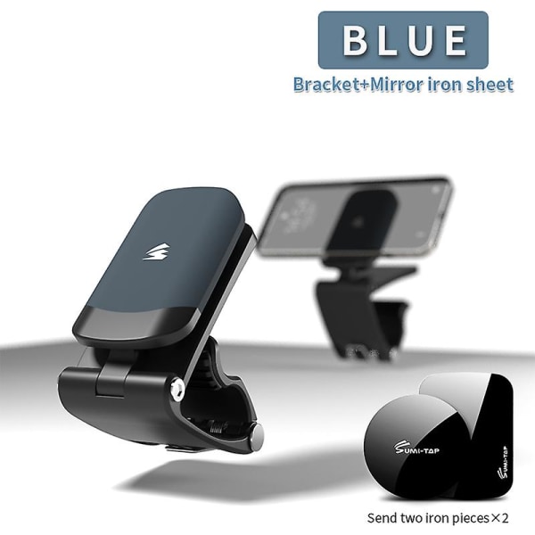 Multifunksjon 360 graders justerbar bilmagnetisk telefonholder Dashboardfeste Hud Mini Silent Auto GPS-navigasjonsbrakett| | Blue