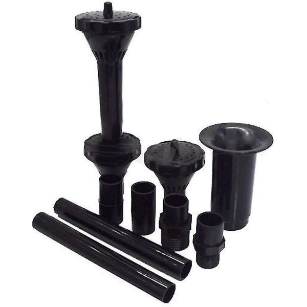 9pcs Small Nozzle Heads Kit Nozzle Water Fountain Fountain For Pond Fountain Submersible Pump Black Pool