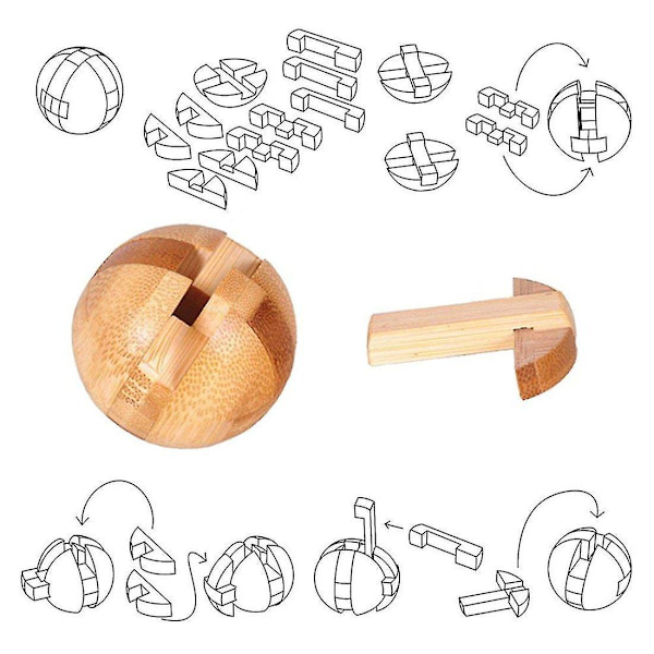 3d træpuslespil Iq Challenge Brain Teaser Lock Logik Intellektuel Pædagogisk Legetøj Puslespil Fjernelse Samling terning Cube