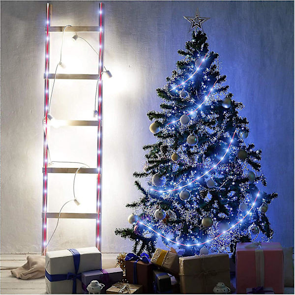 Rope Lights Batteridriven, utomhus Candy Cane Rep Lights, vattentät med timer, röd & vit Candy Cane Tube för gör-det-själv bröllop, fest, trädgård, korridor, C
