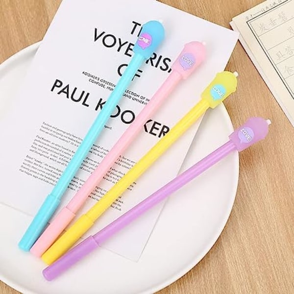 8-pack Blue Gel Ink Pens Creative Students Brevpapper Söt kopp Pennor Skolpresent för barn