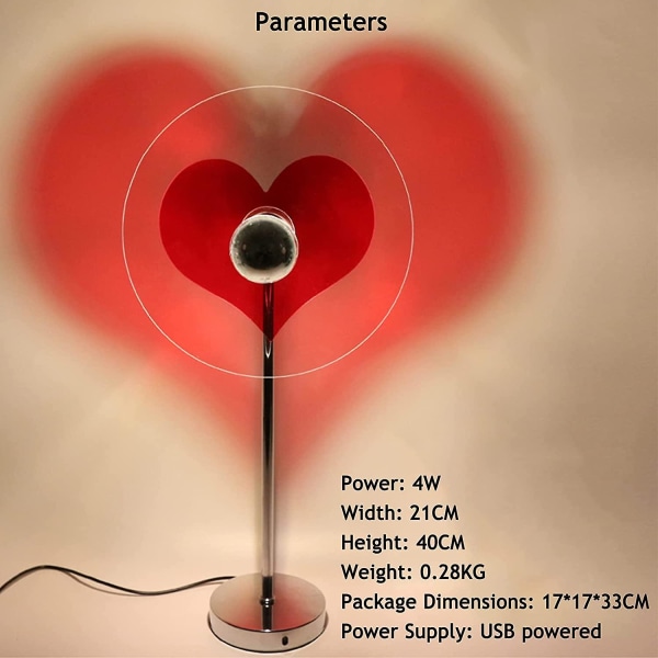 Rødt hjerte projeksjonslampe, romantisk hjerteformet projektorlampe Led nattlys bordlamper, kreativt projeksjonslys for bryllup Hjem soverom Bakgr.