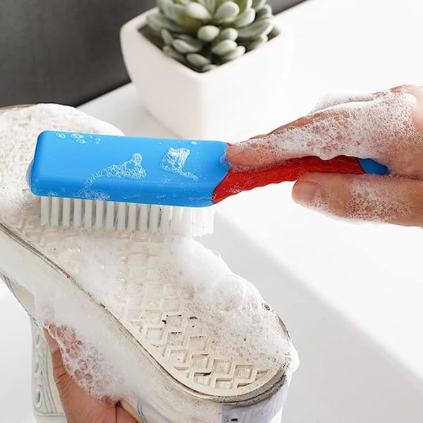 2-pak vaskebørste Sko rengøringsbørste, hængbar husholdningsrengøringsskrubbebørste til tøj, sko mv.
