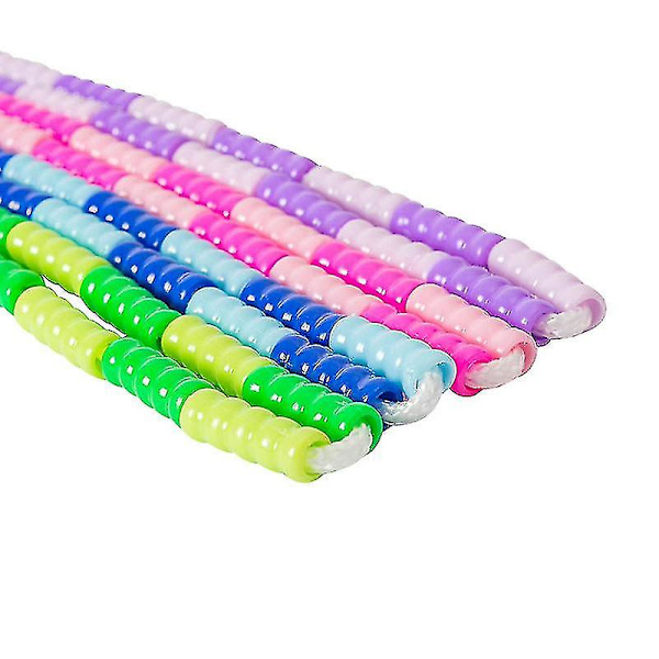 Blødt perleformet sjippetov Premium Justerbar Gratis Segmenteret Filtrefri Træning Fitness 3 stykker Blå Pink Grøn