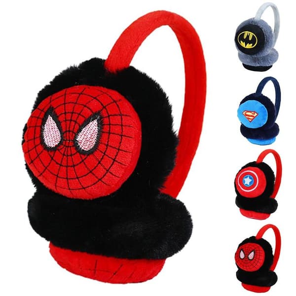 Ørevarmere til børn, drenge og piger, superhelt, bløde, varme, vinter ørevarmere, gave Spiderman