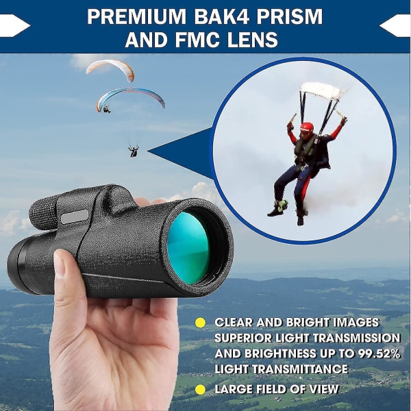 12x50 High Definition Monocular Telescope, Bak-4 Prism Vandtæt Mono
