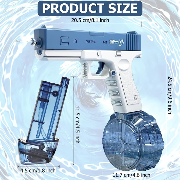 Automatisk elektrisk vandpistol 32 FT rækkevidde, elektrisk vandpistol pistollegetøj til voksne børn swimmingpool strandspilfest udendørs