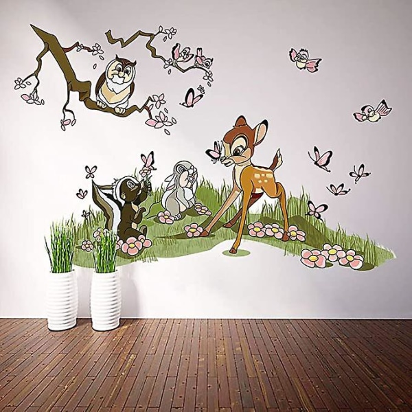 Veggklistremerker Skogsdyr Veggklistremerke Bambi Jungle Avtagbare Deco-klistremerker Baby Barnerom dekorasjon