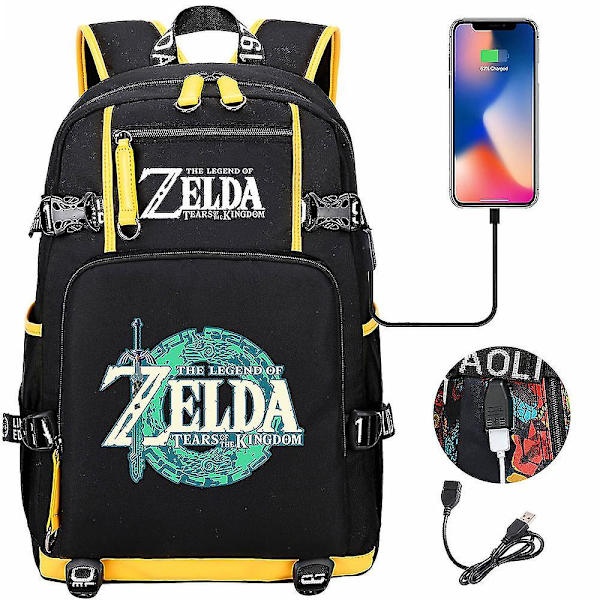 Breath Of The Wild Fans: Eye Game USB ryggsäck för Cosplay, Skola, Resor - Unisex Travel Laptop-väskor, Student Skolväska, Computer Resväska 9