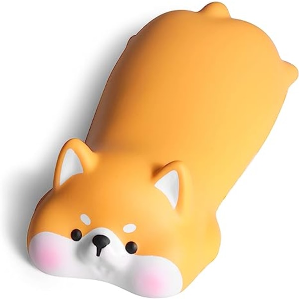 Suloinen rannetuki hiiren tietokoneen käsinojalle Sopii työpöydälle Ergonomiset kawaii-toimistotarvikkeet Hitaasti palautuva PU-hiirimatto (keltainen Shiba Inu)