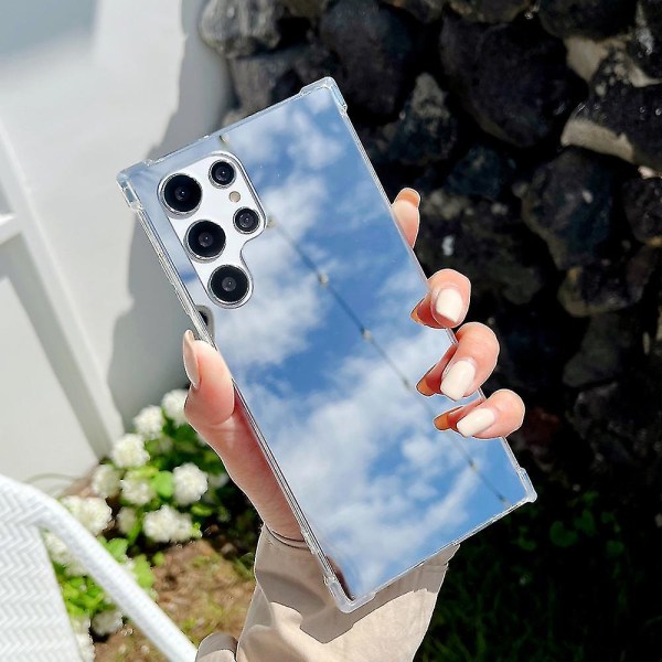 Kirkas Tpu Makeup Mirror phone case , joka on yhteensopiva Samsung Galaxy S22 S22+ S22 Ultran kanssa S22 Ultra