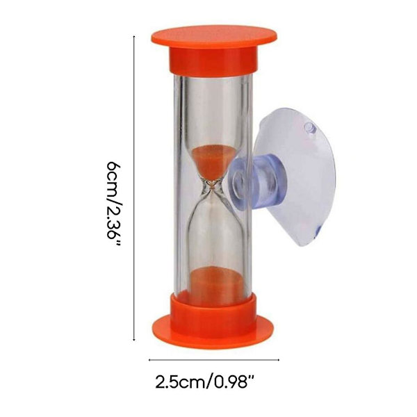 Timer för 2 minuter Timglas med sugkopp Dusch Tandborstning Timer Orange