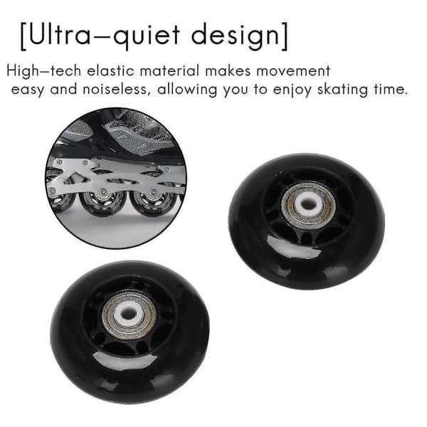 8-pack Inline Skate Wheels, Indoor/Outdoor Roller Skate Wheels, Replacement Wheels with Bearings 64mm
