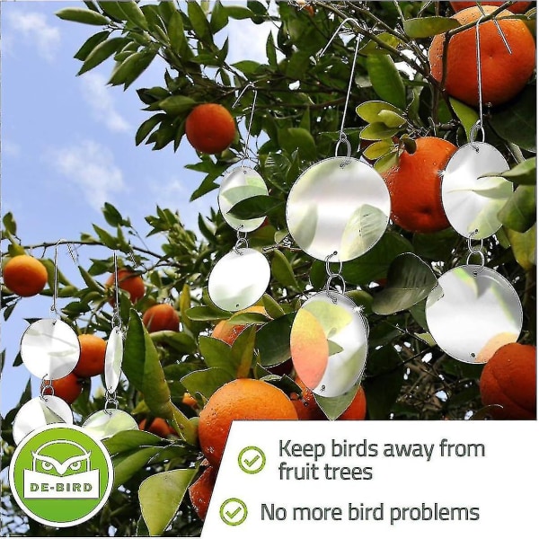 Avstötande reflekterande skivor för att hålla fåglar borta Effektivt avskräckande medel för att stöta bort och kontrollera hackspettar, duvor, kråkor, hökar och andra skadedjur fungerar med