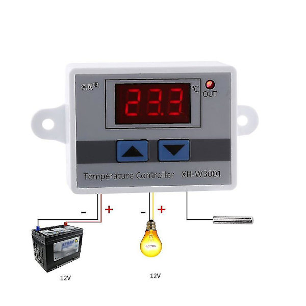 12v Digital LED Temperaturkontroller Termostat Kontrollbryter