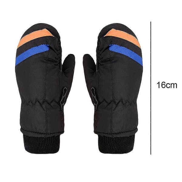W Børne Snevanter Unisex Vandtætte Skihandsker W Varme Handsker, 3408 Black